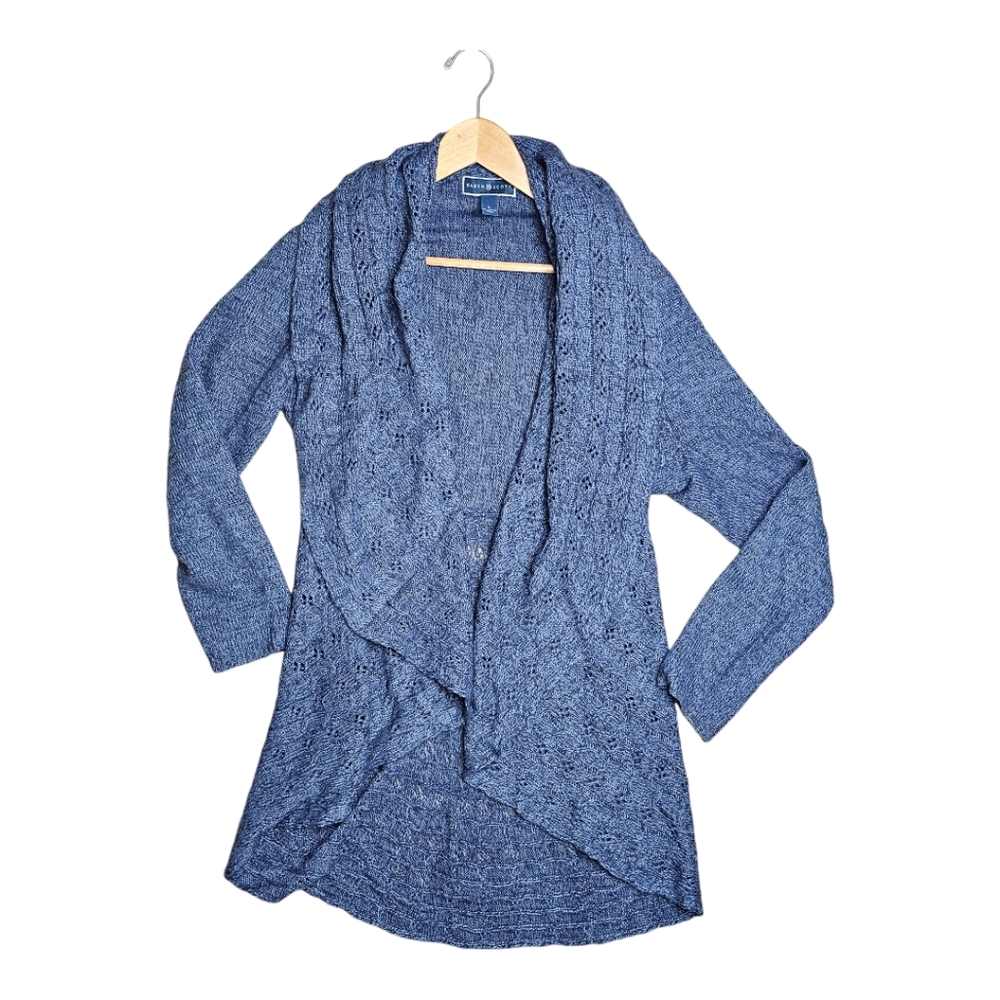Karen Scott: Blue Long Sleeve Knitted Waterfall Sweater Jacket | NWOT!! 💛